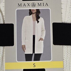 MAX & MIA 100% Cotton Cardigan Sweater Ivory Small